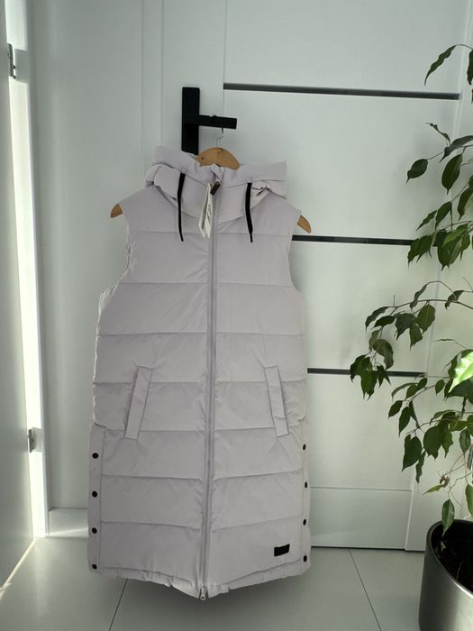 Nowa liliowa kamizelka puchowa Finskiej marki Halti S