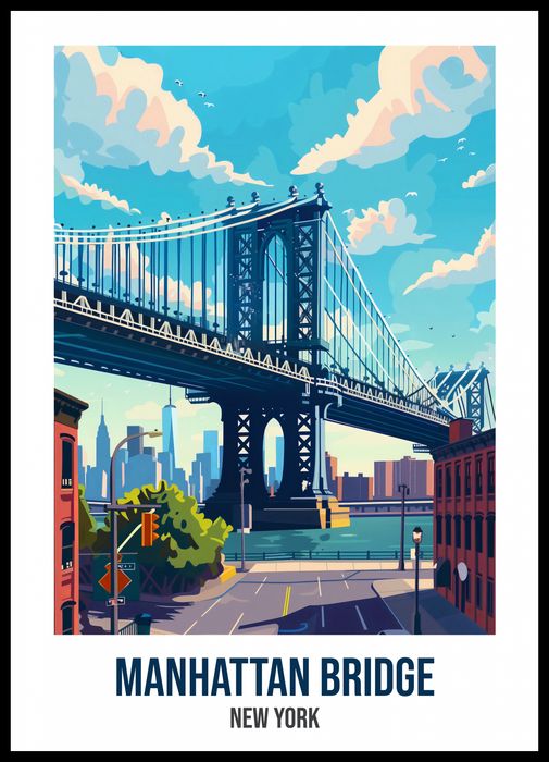 Plakat 50x70cm Manhattan Bridge, New York