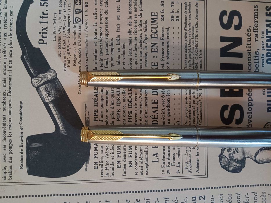 Caneta e esferográfica Parker 75 Flighter Deluxe aparo em ouro