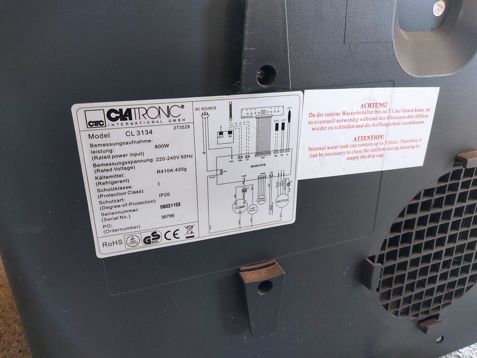 Klimatyzator Ciatronic CL3134 Uszkodzona