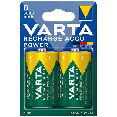 2 Bateria recarregável Varta D 3000mAh