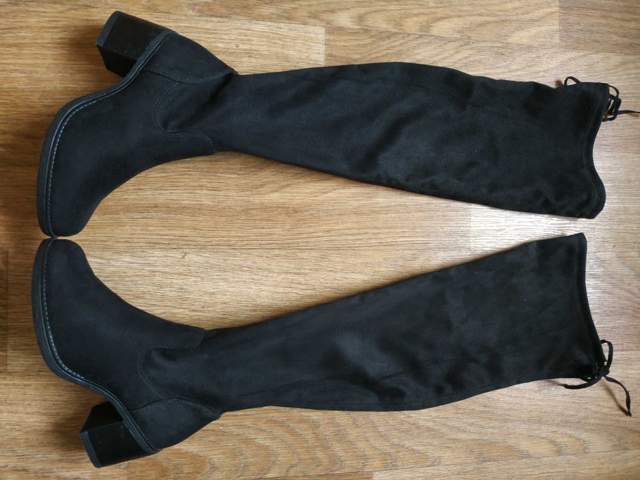 Женские высокие черные замшевые мотоботы Anna Field 39 размер_26,5 см