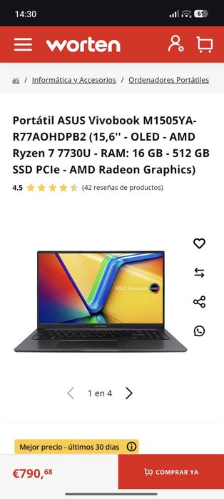 ASUS Vivobook 15 OLED | Ryzen 7 (8 Cores) | 16GB RAM | 512GB SSD |