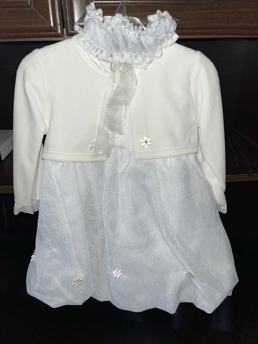 Komplet sukienka do chsztu lub na roczek. Dla dziewczynki.