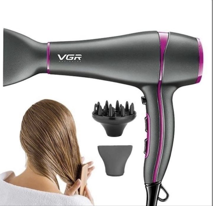 Фен VGR V-402 потужний з насадками, концентратором і дифузором волосся