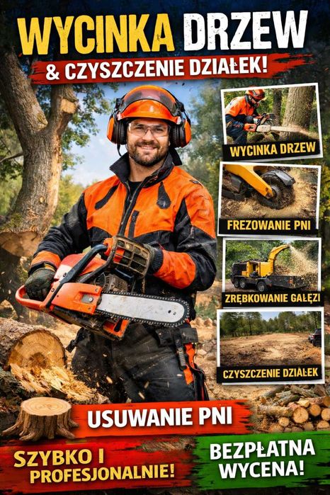 Kompleskowa Wycinka Drzew Karczowanie Frezowanie Pni Skup Drzew