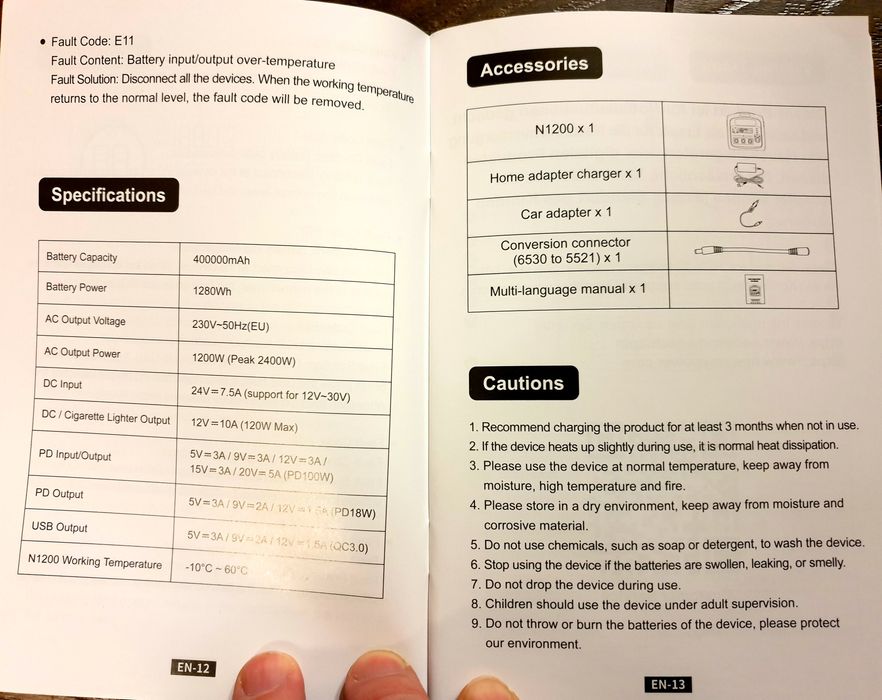 LiFePo4 Зарядна станція Newsmy 1200W 1280Wh NECESPOW