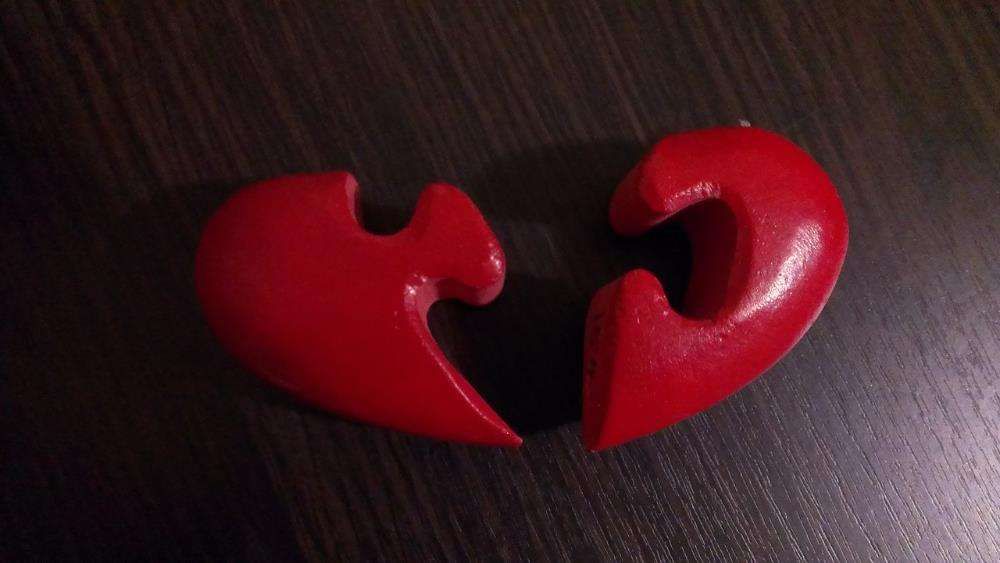 дерево сувенир разборное красное сердце ручная работа 9 на 9 см декор