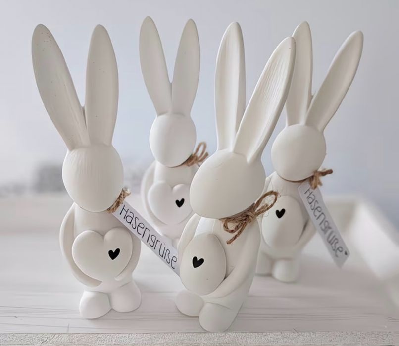 2 coelhos em gesso perfumado