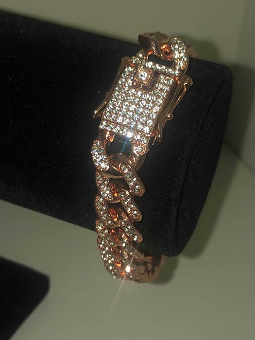 Bransoletka Rose Gold splot kubański 21cm