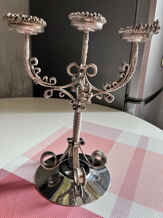 Підсвічник канделябр посеребрений на три свічки