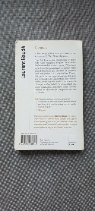Eldorado, de Laurent Gaudé. Excelente condição. Em francês.