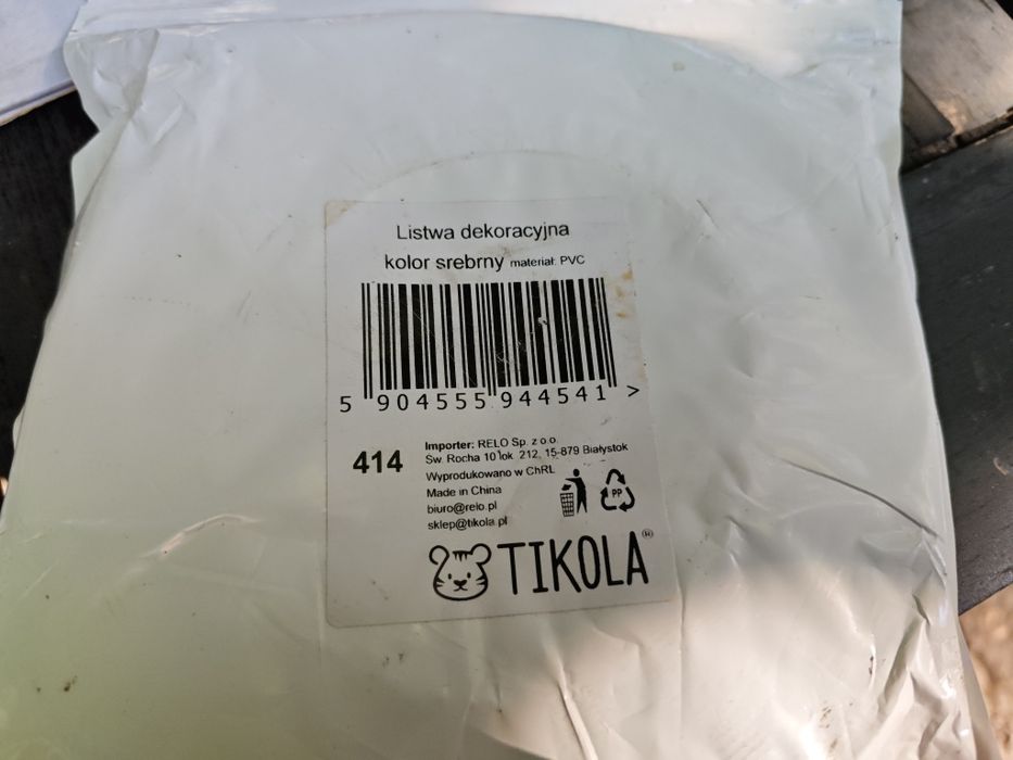 Samoprzylepna listwa ozdobna dekoracyjna Tikoka kolor srebrny