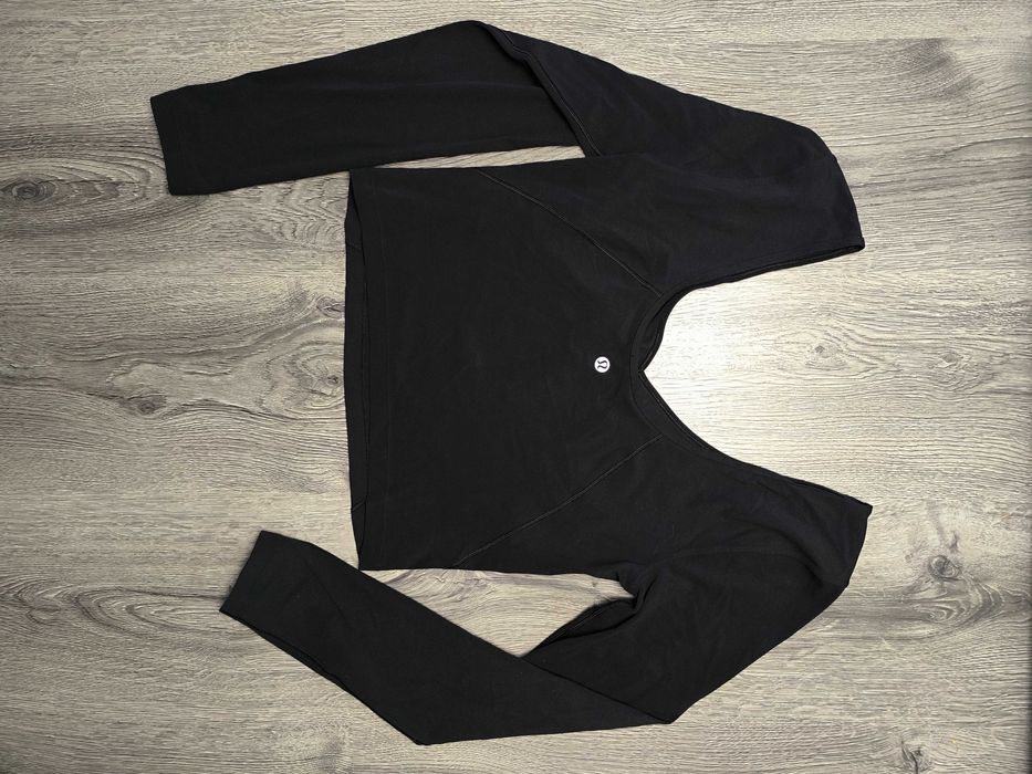 Лонгслів Lululemon чорний для йоги, пілатес