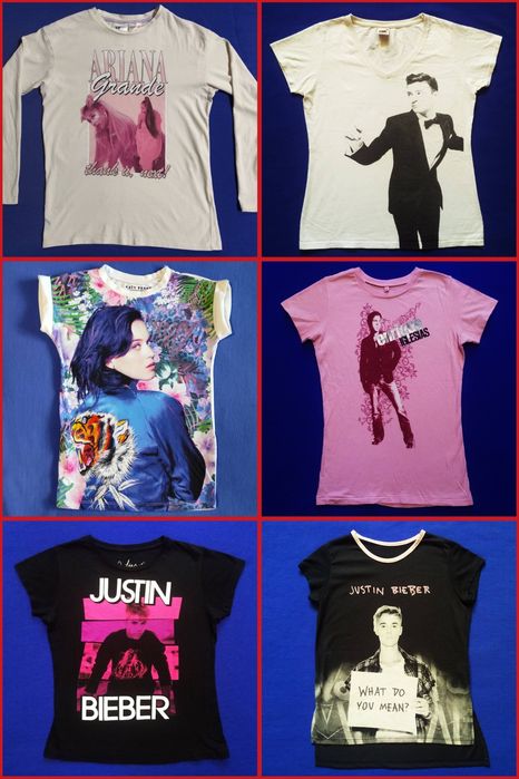 Ariana Grande, Justin Timberlake, Bieber, Enrique Iglesias Футболка
