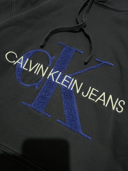 CALVIN KLEIN JEANS (S) Hoodie худи мужское темно-синее оригинал унисек