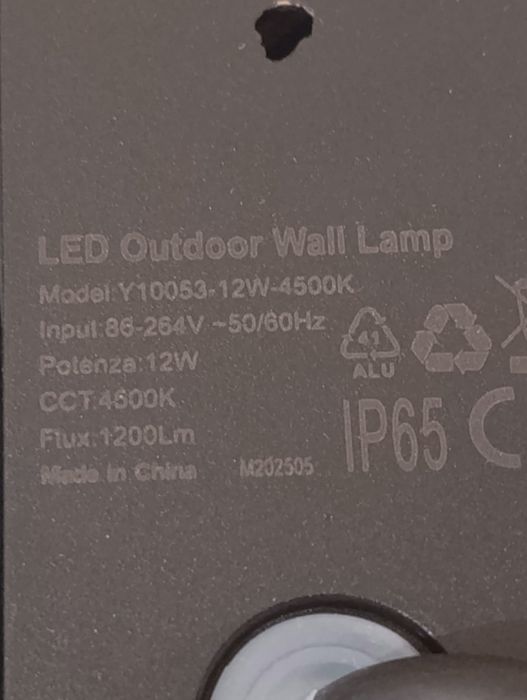 Zestaw 2x Nowoczesna Zewnętrzna Lampa Ścienna LED 12W, 4500K, IP65 - W