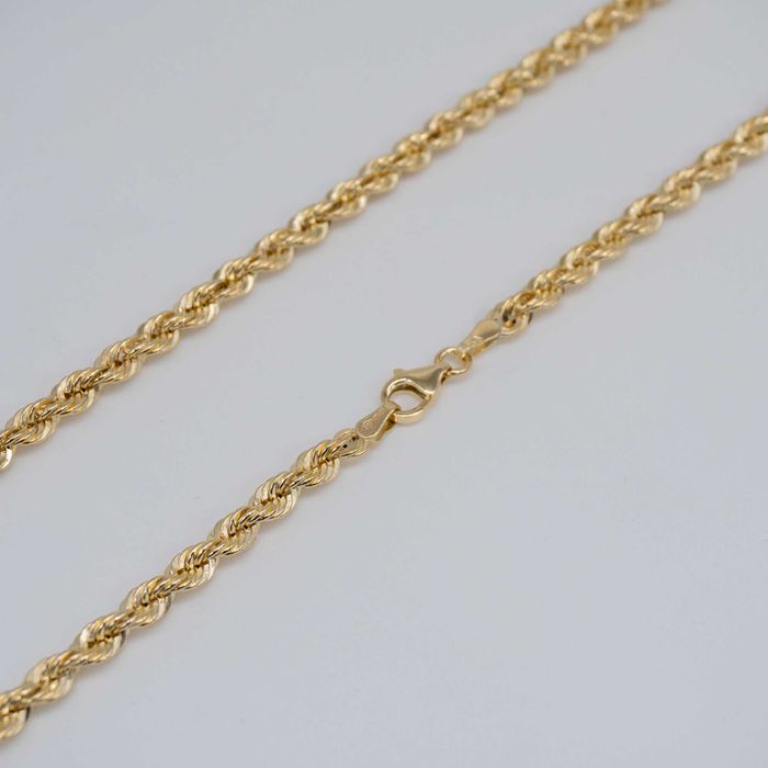 Złoty łańcuszek damski 585 8,24g 55cm Jasny Kordel Nowy WYSYŁKA GRATIS