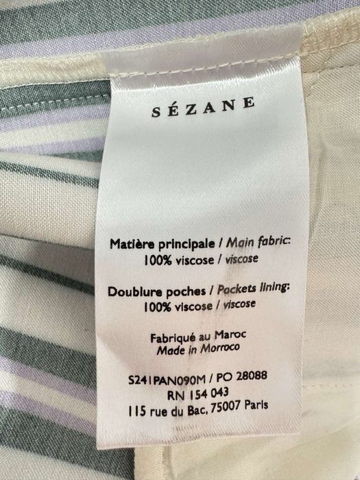 Sézane (Франція) Шовковисті штани палаццо у смужку, р. 40 (M/L) 100% віскоза
