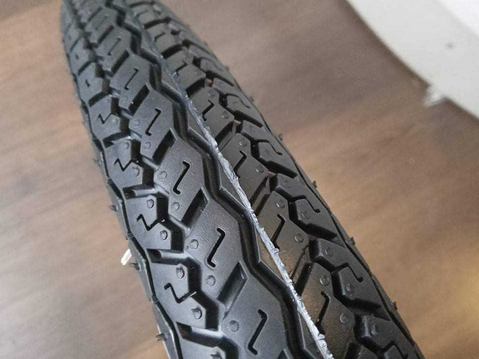 Nowa opona retro 2,25 19" Romet Komar biały bok pasek