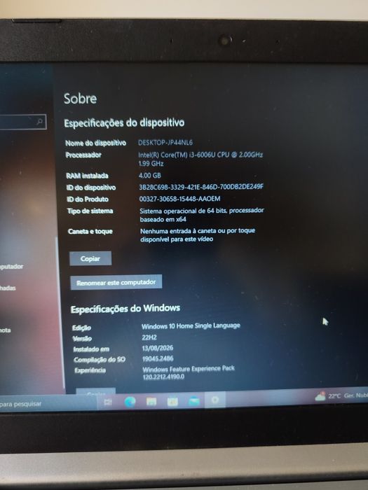 Notebook Lenovo 1TB 4gb RAM