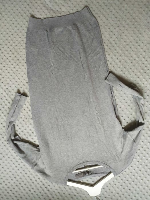 Długi sweterek szary sukienka YFL Reseved M