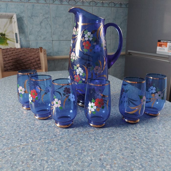 Кувшин зі стаканами Богемський кришталь