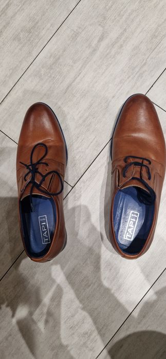 Buty wizytowe, skórzane, brązowe 40