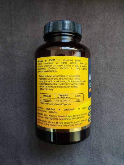 XeniVIT Witamina D3 4000 forte 180 kapsułek-- 2 opakowania