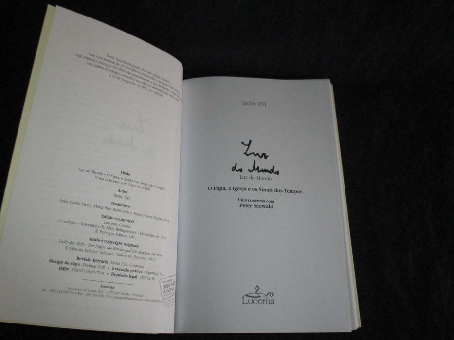 Livro Luz do Mundo Papa Bento XVI conversa com Peter Seewald