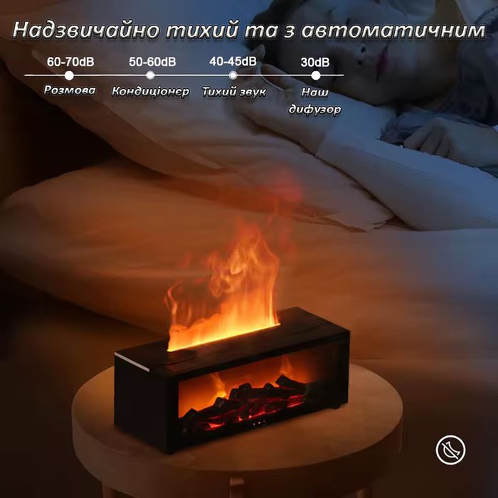 Зволожувач повітря з ефектом живого вогню| Зволожувач Камін з пультом