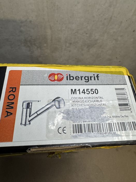 Nowa bateria kuchenna Ibergrif Roma M14550 mosiężna pull-out srebrna chromowana