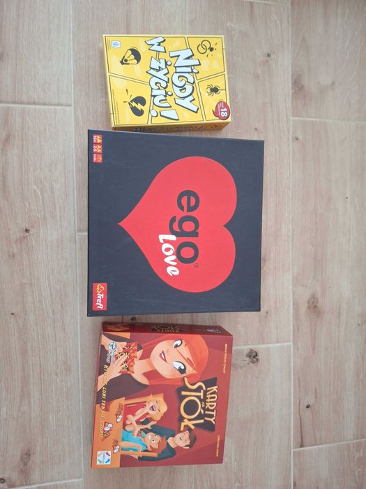 Zestaw gier planszowych: Ego Love, Karty na stół, Nigdy w życiu.