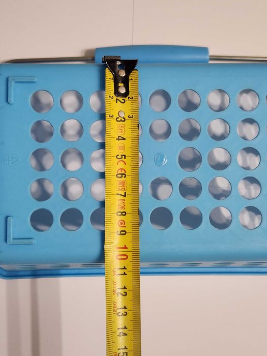 Koszyk plastikowy niebieski z metalową rączką -> 22 x 15 cm -> organizer