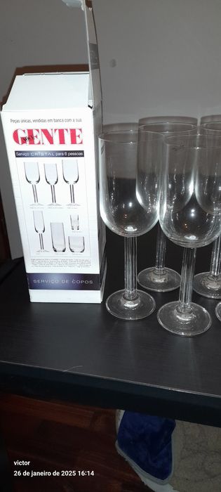Conjunto de copos de cristal