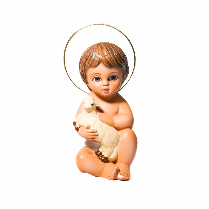Menino Jesus com Cordeiro - 19cm de altura