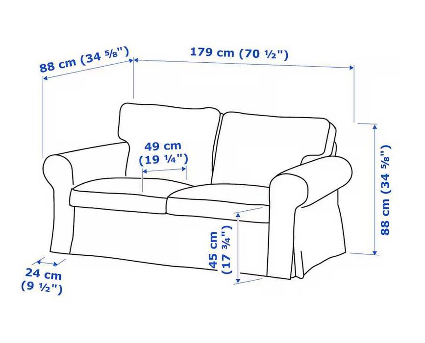 Sofá 2 lugares, Hakebo verde acinzentado