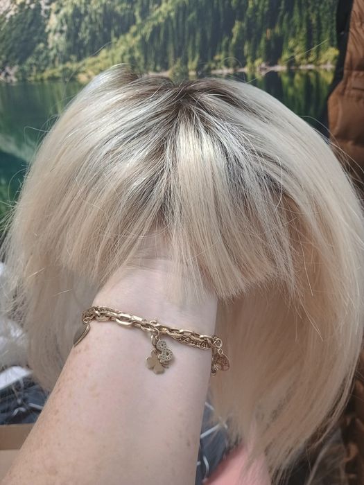 Topper blond jasny z odrostem ,naturalny wlos