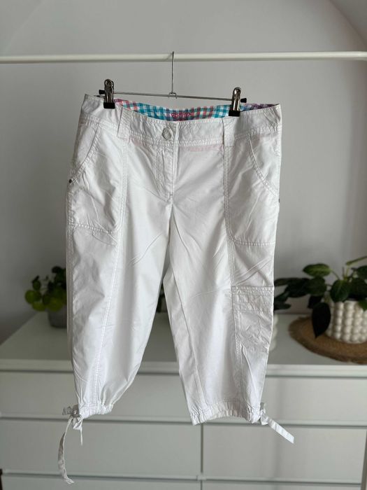 Spodnie damskie 3/4 rybaczki letnie L białe  ESPRIT SPG0013