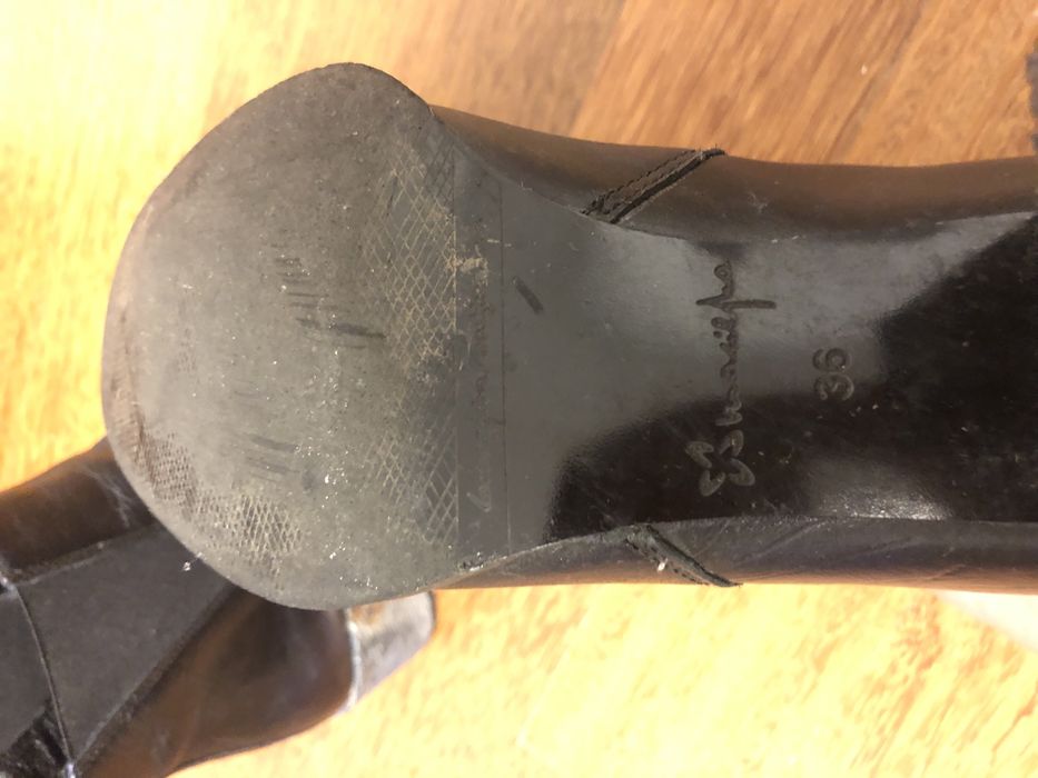 Skórzane botki Maciejka granatowe