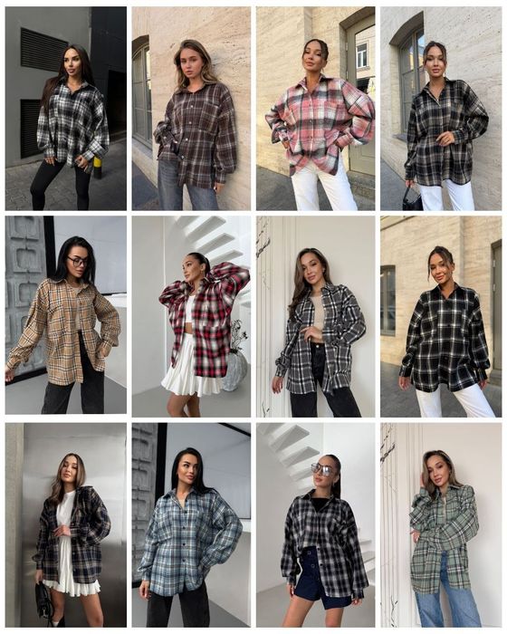 Рубашка жіноча у клітинах фланель