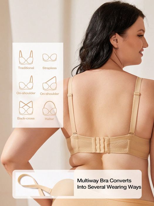 Biustonosz Usztywniany Z Fiszbinami Beżowy Shein 90E