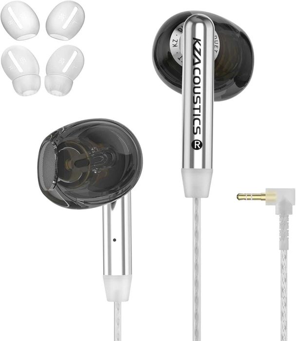 ‼️ KZ Duet (Black, 3.5, no mic) - наушники вкладыши на 2DD (8+10 мм.)