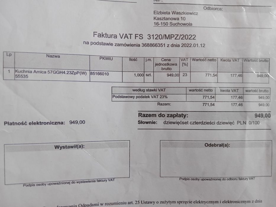 Kuchenka gazowo-elektryczna Amica