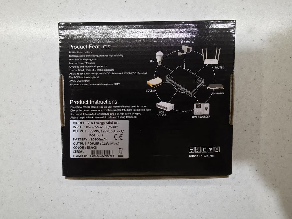 ДБЖ (uрs) для роутера DС 1018Р DC 5V/9V/12V