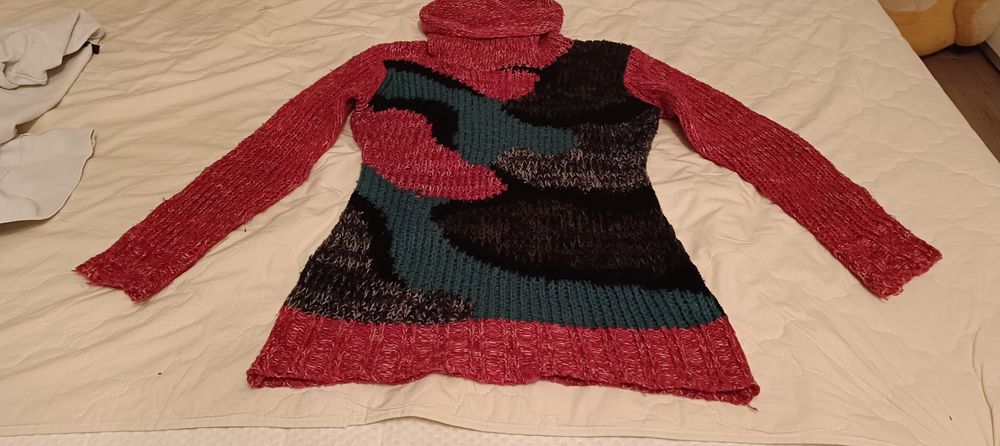 Golf ciepły, 35% moher, rozmiar L/XL