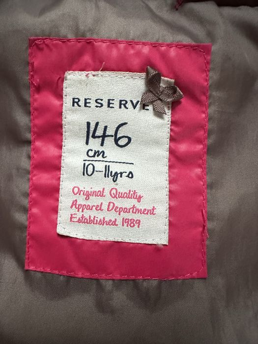 Reserved kurtka 146 różowa kaptur zamek blyskawiczny kieszonki