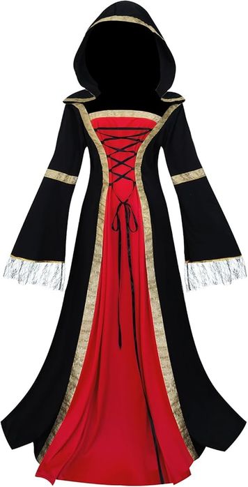 Kostium Damski Retro Z Kapturem W Stylu Gotyckim Na  Rozmiar Xl