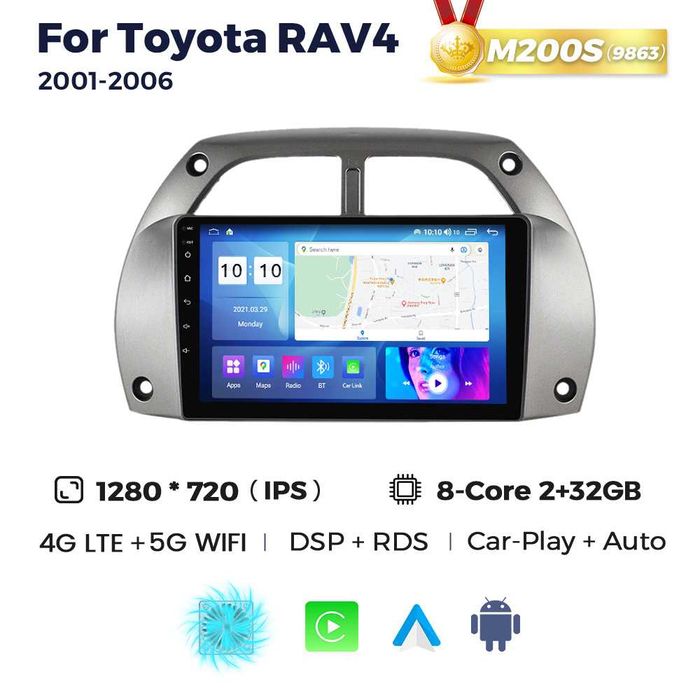 Штатна магнітола Toyota RAV4  gps НАВІГАЦІЯ андроїд
