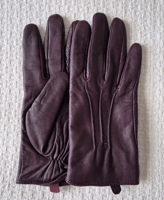 Rękawiczki skóra ciemny fiolet